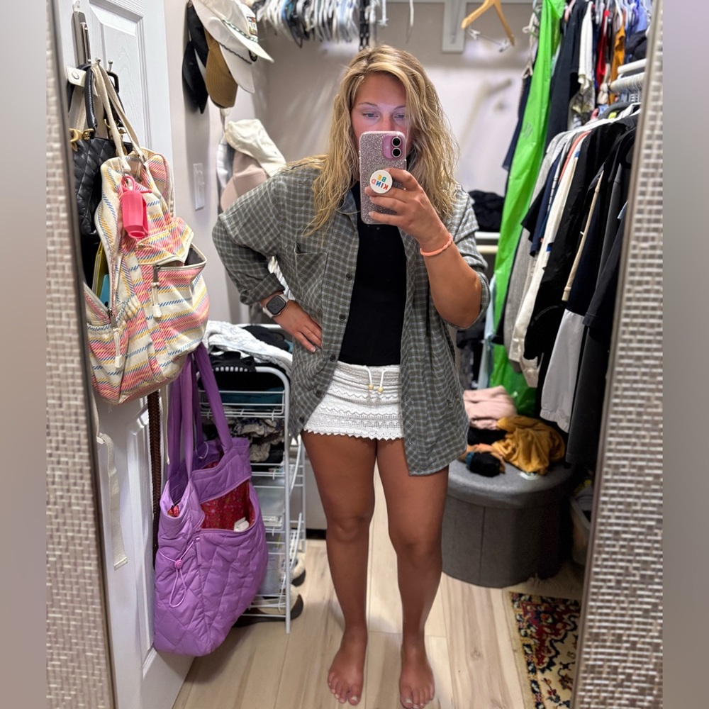 NWT Oversized Flannel Button-Up - Picture 2 of 5